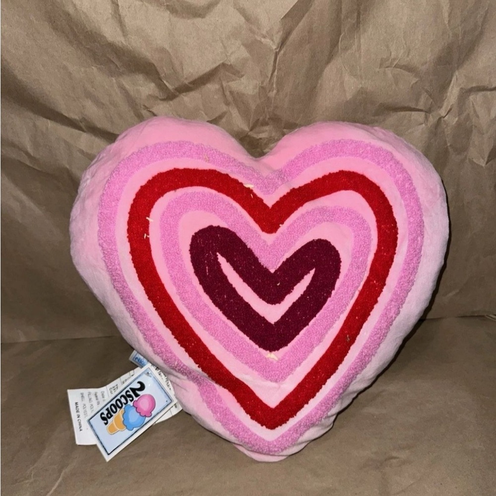 Heart-Shaped Pink and Red Pillow